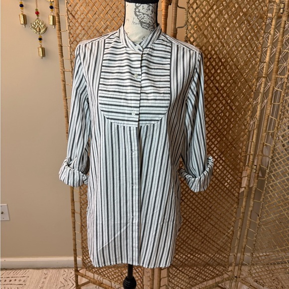 Ralph Lauren Denim & Supply Button Striped Tunic Shirt - Picture 4 of 9
